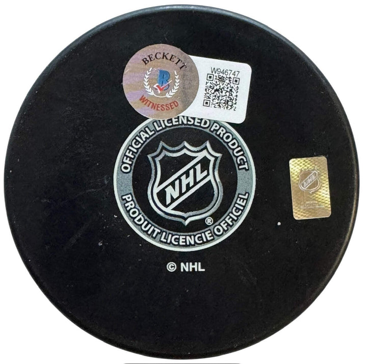 Aaron Ekblad Autographed Official Florida Panthers Puck (Beckett Witness)
