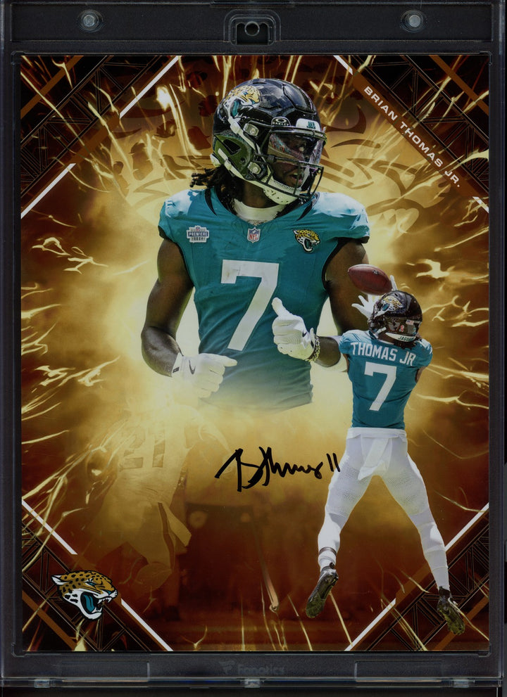 Brian Thomas Jr. Auto 2025 Under Wraps NFL Emanate Orange Card Jaguars #6/25