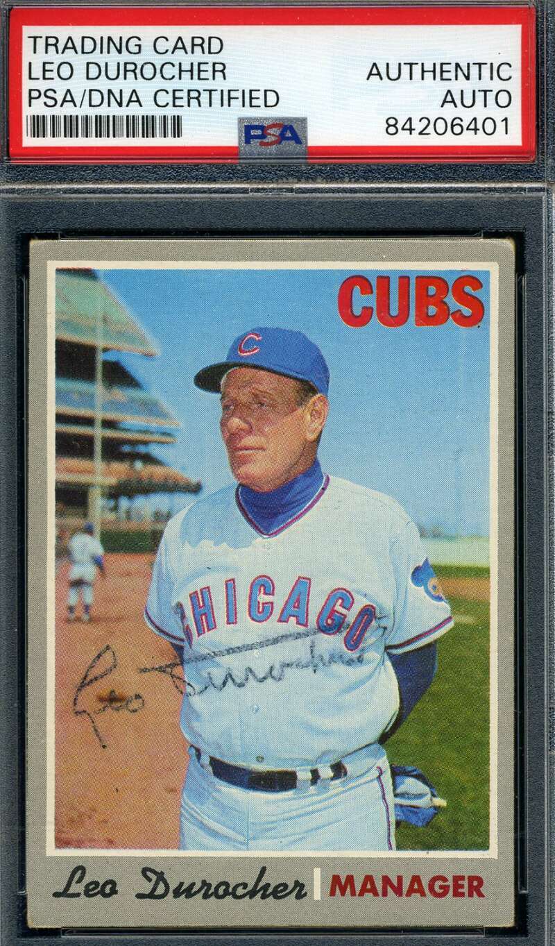 Leo Durocher PSA DNA Coa Autograph 1970 Topps Hand Signed