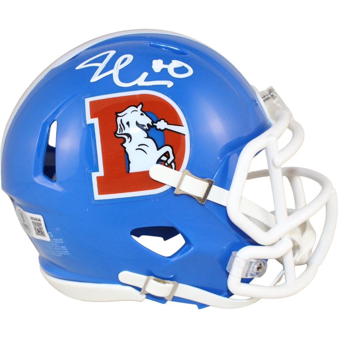 Jonathon Cooper Autographed Denver Broncos Mini Helmet TB Beckett Witness 52839