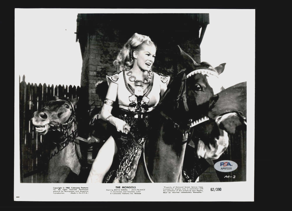 Anita Ekberg PSA DNA Coa Signed 8x10 Photo Autograph The Mongols