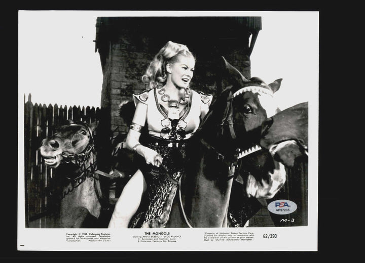 Anita Ekberg PSA DNA Coa Signed 8x10 Photo Autograph The Mongols