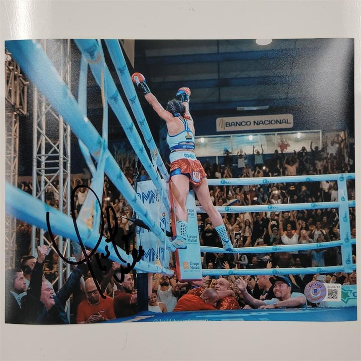 Yokasta Yoka Valle signed Boxing 8x10 photo #3 autograph ~ Beckett BAS Holo