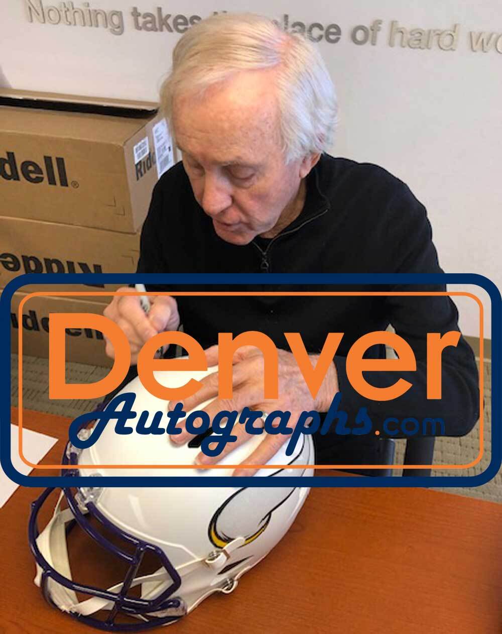 Fran Tarkenton Signed Minnesota Vikings F/S Flat White Speed Helmet JSA 30529