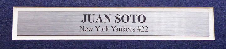 New York Yankees Juan Soto Signed Framed White Pinstripes Nike Jersey BAS QR