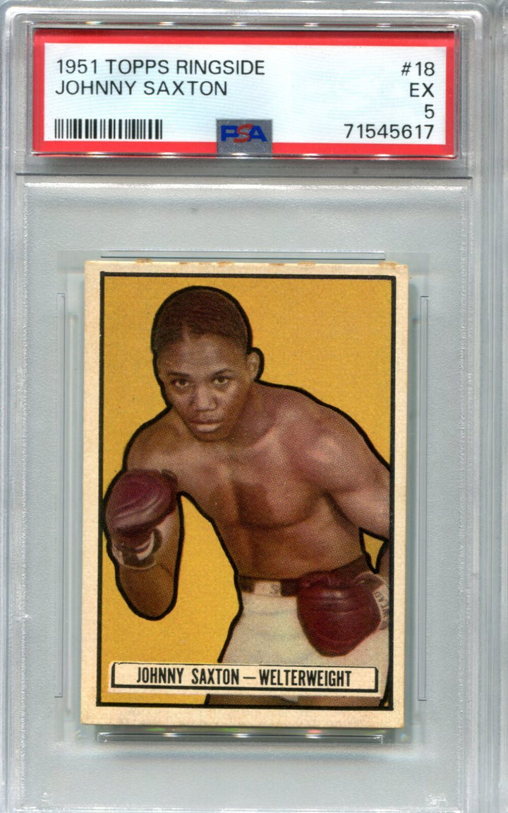 Johnny Saxton Topps Ringside #18 PSA 5 Card