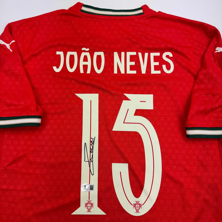 Autographed/Signed Joao Neves Portugal Soccer Team World Cup Jersey JSA COA