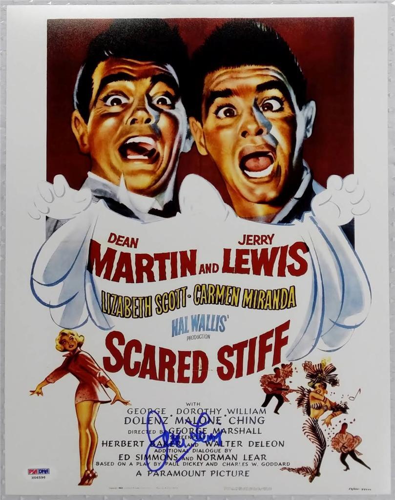 JERRY LEWIS Signed SCARED STIFF 11x14 Photo PSA/DNA COA Auto AUTOGRAPH