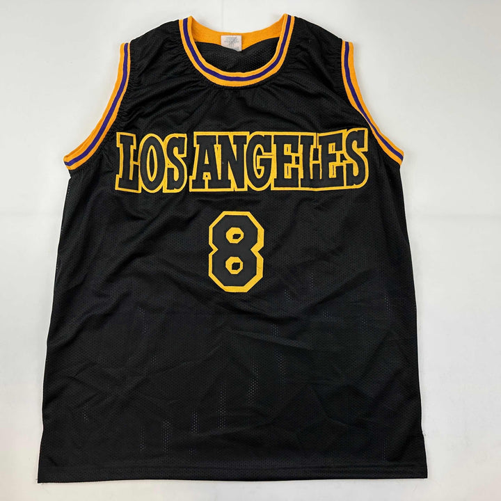 Facsimile Autographed Kobe Bryant #8 Black Mamba Los Angeles Reprint Jersey XL