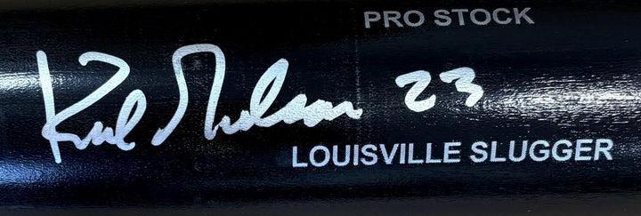 Kirk Gibson Los Angeles Dodgers Signed Black Louisville Slugger Bat JSA QR