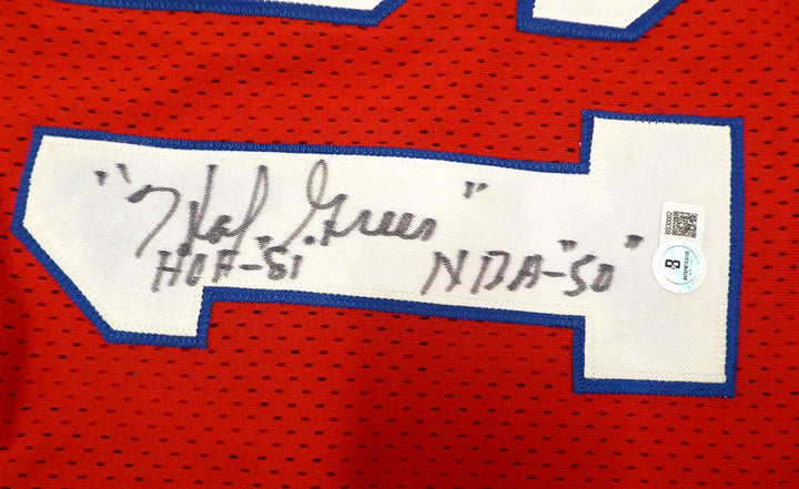 Philadelphia 76ers Hal Greer Signed Red Jersey HOF 81 NBA "50" Beckett #BS30062