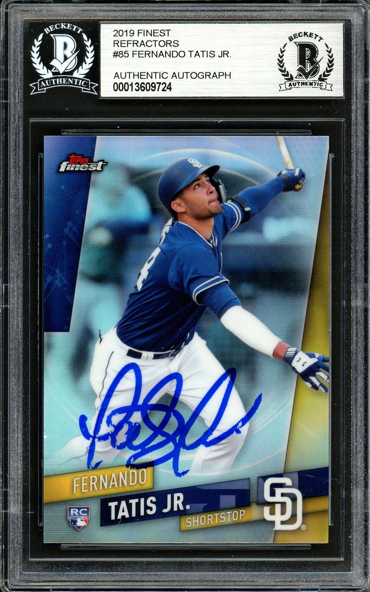 Fernando Tatis Jr. Signed 2019 Topps Finest Refractor RC 85 (Bubbling) Beckett