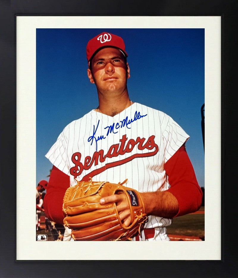 Ken McMullen signed Washington Senators MLB 8x10 Photo Framed imperfect - COA