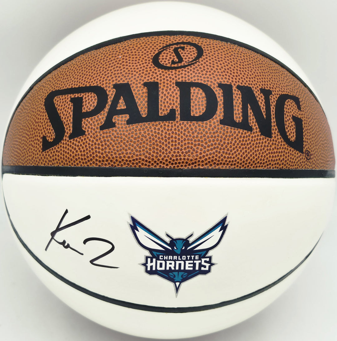 Kon Knueppel Auto Official Spalding Hornets White Logo Basketball Fanatics Holo