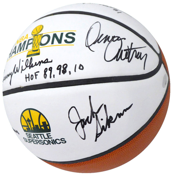 1978-79 NBA Champ Sonics Multi Auto Basketball 9 Sigs Fred Brown, Lenny Wilkens