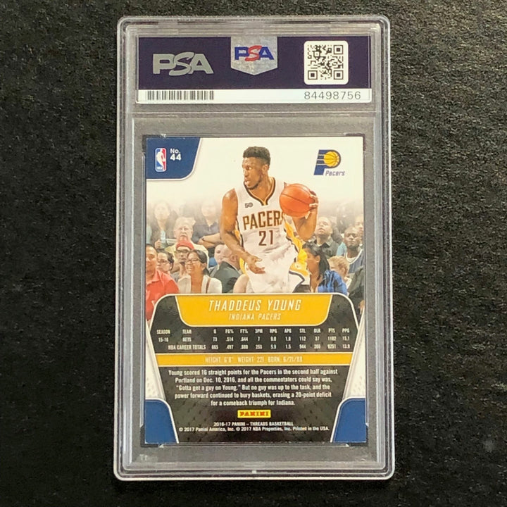 2016-17 Panini Threads #44 Thaddeus Young Signed Card AUTO PSA Slabbed Pacers