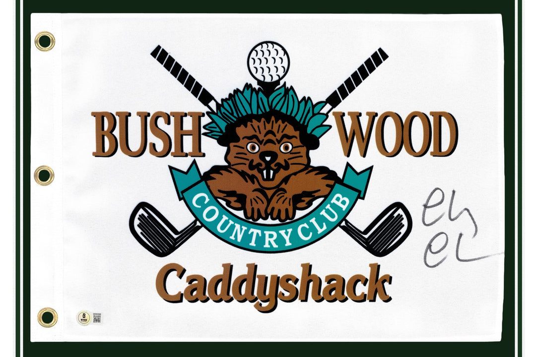 Chevy Chase Signed Framed White Caddyshack Golf Pin Flag Beckett BAS Witness