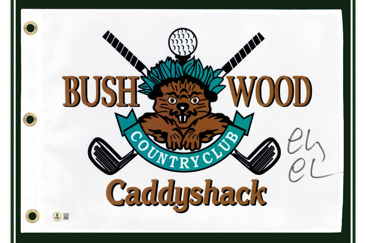 Chevy Chase Signed Framed White Caddyshack Golf Pin Flag Beckett BAS Witness