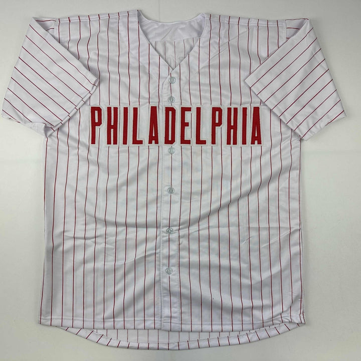 Autographed/Signed Jonathan Papelbon Philadelphia Pinstripe Jersey JSA COA