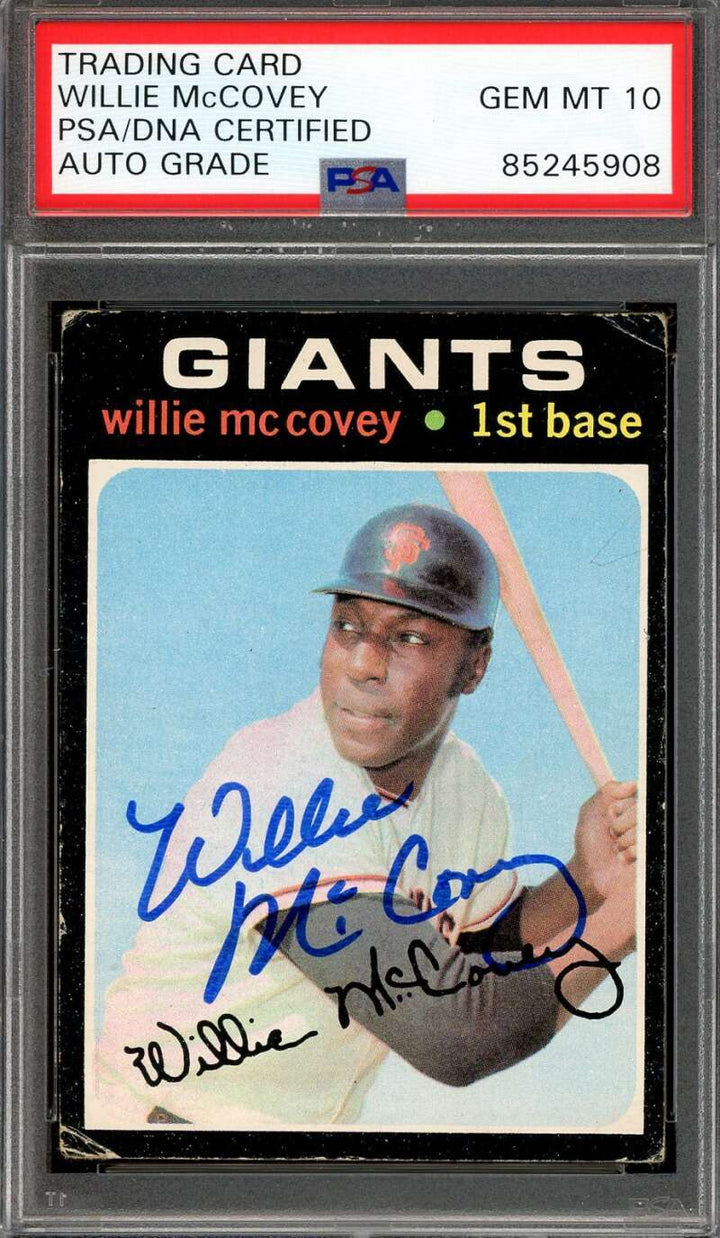 Willie McCovey Gem Mint 10 PSA DNA Signed 1971 Topps Autograph 1