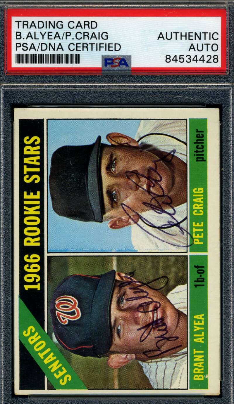 Brant Alyea Pete Craig PSA DNA Coa Signed 1966 Topps Autograph