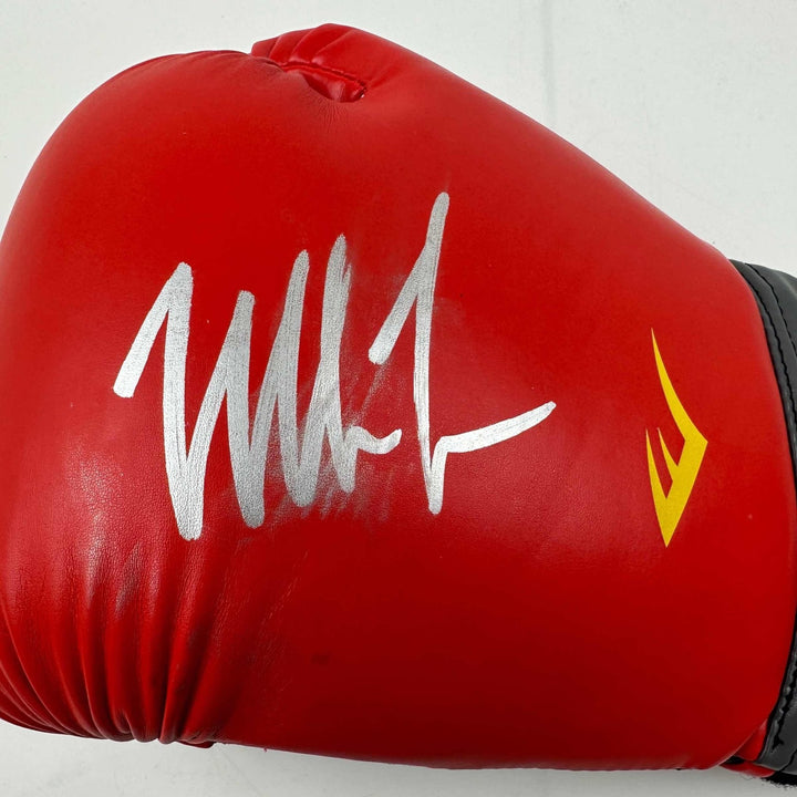 Autographed/Signed Mike Tyson Imperfect Red Everlast Boxing Glove Holo COA