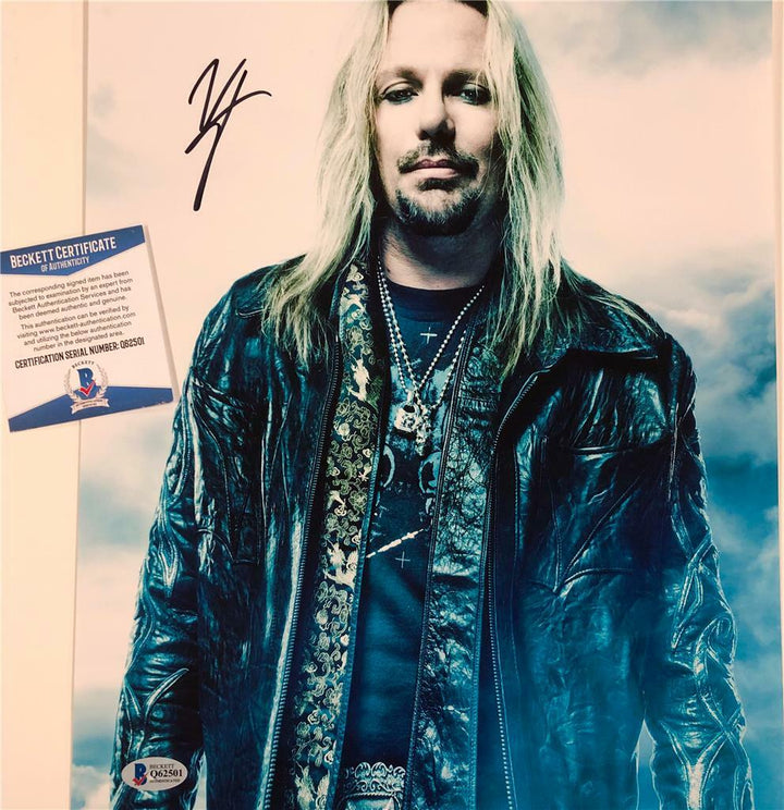 Motley Crue lead singer Vince Neil autograph signed 11x14 photo ~Beckett BAS COA