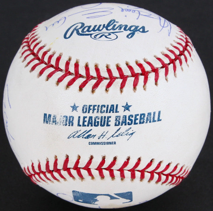 ANAHEIM ANGELS 2004 TEAM SIGNED BALL MOLINA REINEKE LACKEY GUILLEN F-ROD KENNEDY