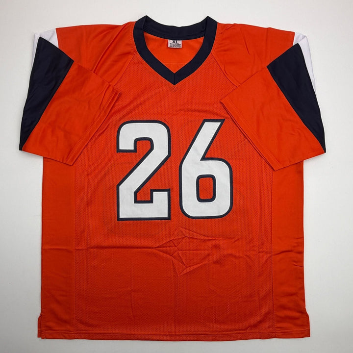 Autographed/Signed Clinton Portis Denver Current Orange Jersey JSA COA