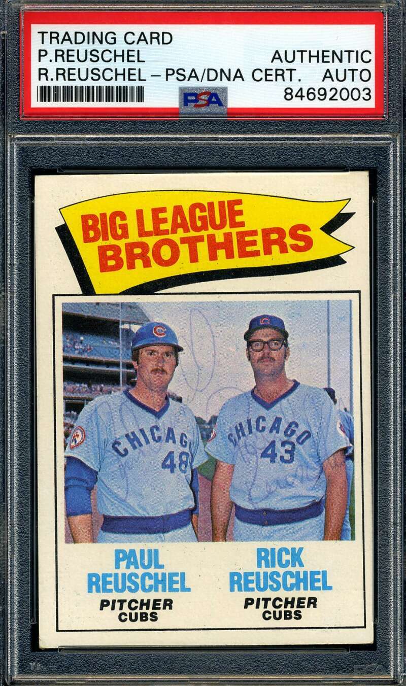 Paul Reuschel Rick Reuschell PSA DNA Signed 1977 Topps Big League Brothers Autog