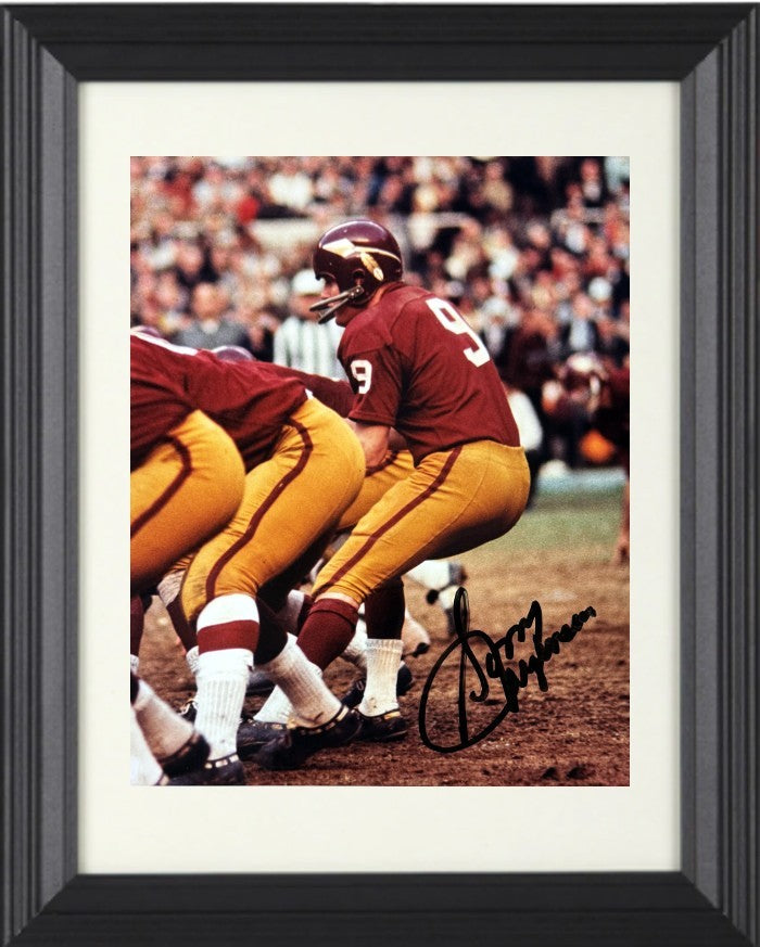 Sonny Jurgensen signed Washington Redskins 8x10 Photo minor dings Framed- COA