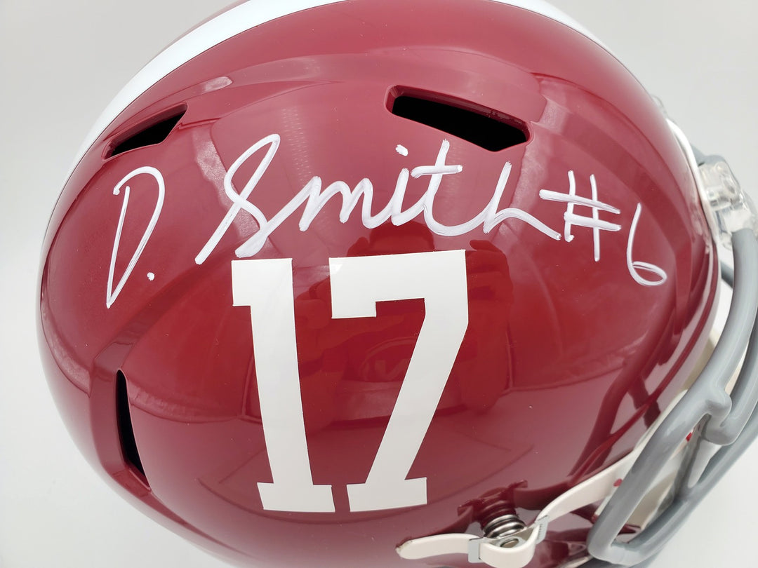 Devonta Smith Signed Alabama Crimson Tide Full Size Speed Replica Helmet Beckett