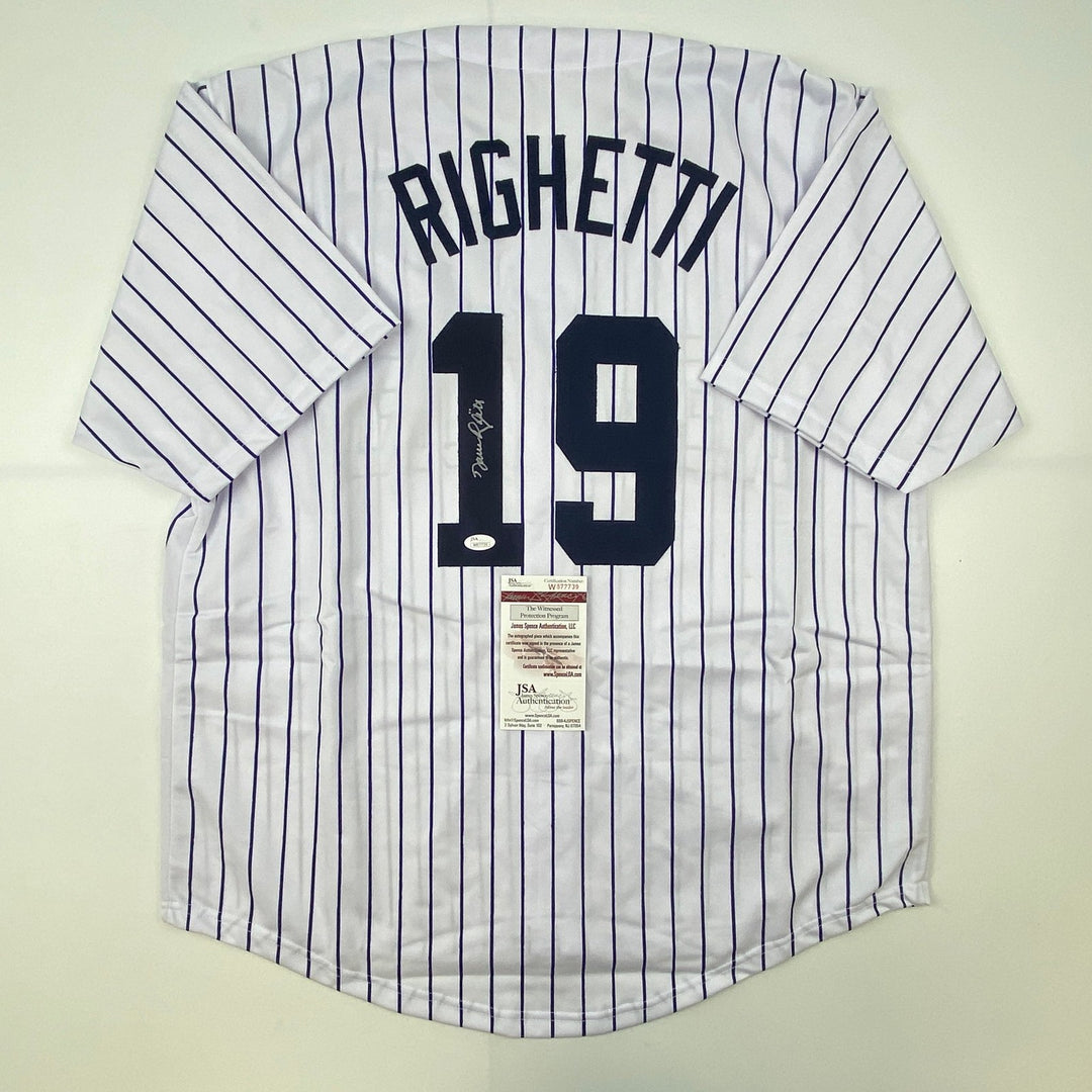 Autographed/Signed Dave Righetti New York Pinstripe Jersey JSA COA Auto