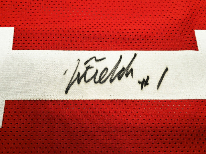 Ohio State Buckeyes Justin Fields Autographed Signed Red Jersey Beckett Wit