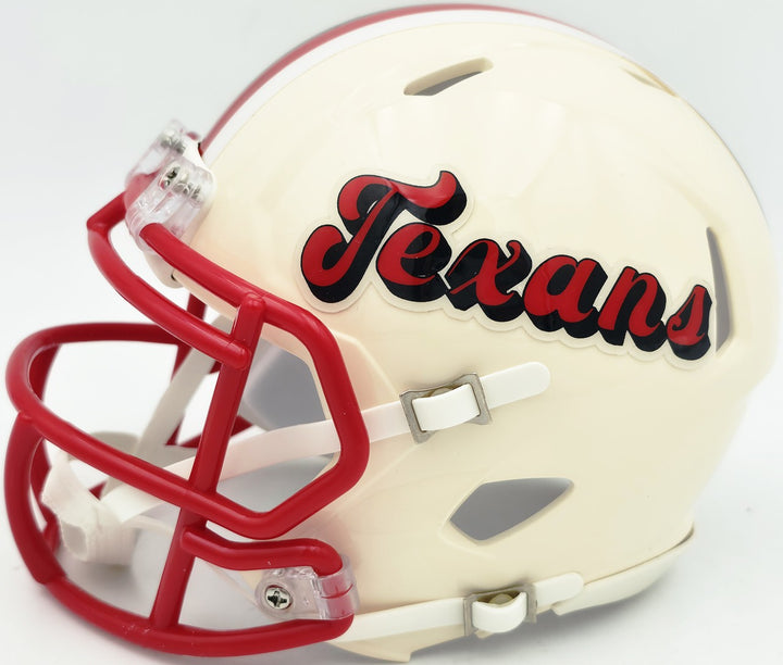 Andre Johnson Signed Texans Cream Retro Speed Mini Helmet Retro Beckett Witness