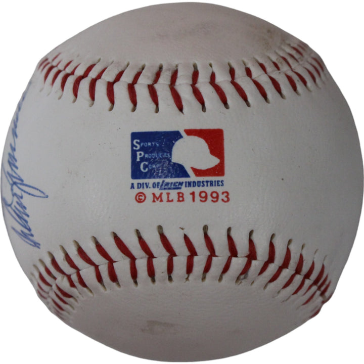 Don Zimmer Signed Rockies 1993 Inaugural Logo Baseball Beckett 44710