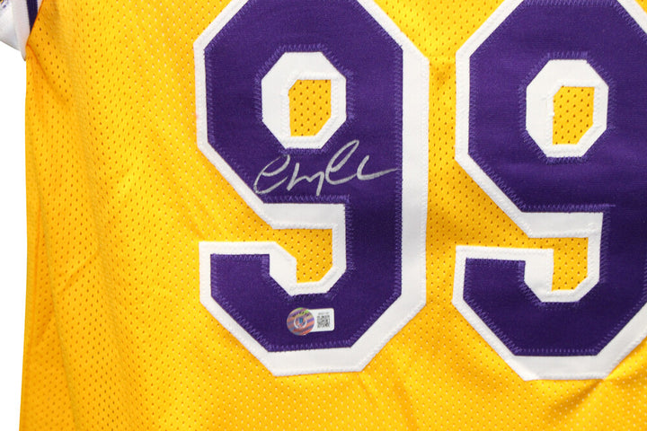 Chevy Chase Autographed Pro Style Yellow Fletch Jersey Beckett 40846