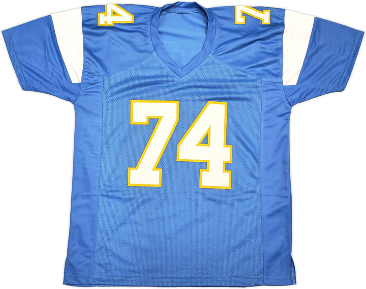 San Diego Chargers Ron Mix Autographed Signed Blue Jersey "HOF 1979" Beckett Wit