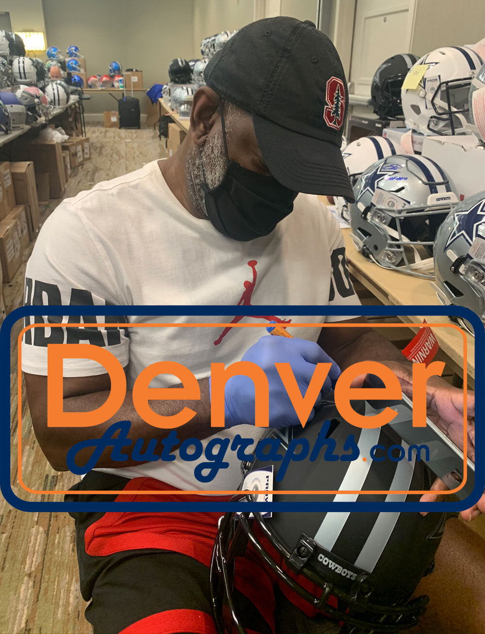 Emmitt Smith Autographed/Signed Dallas Cowboys F/S Eclipse Helmet BAS 28461