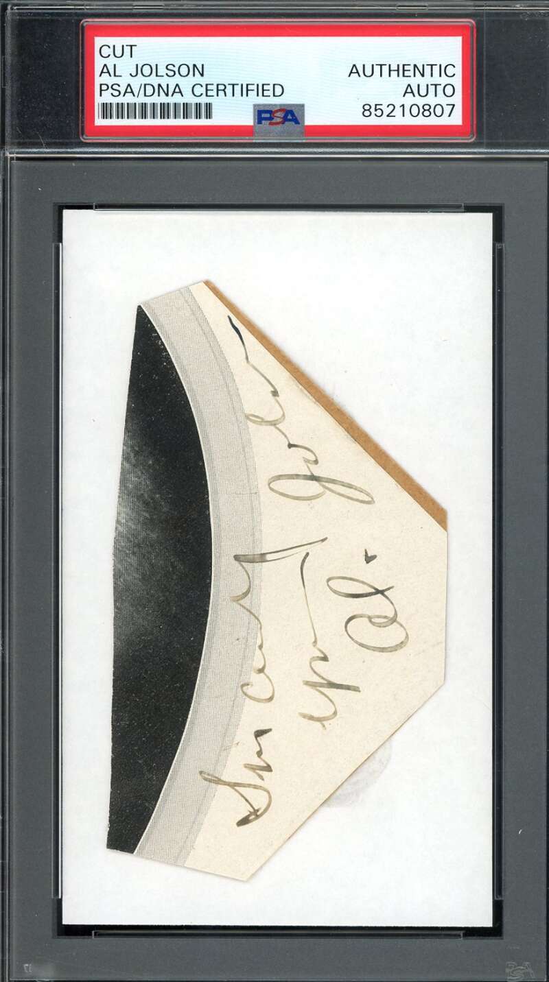 Al Jolson PSA DNA Signed 3x5 Index Card Cut Autograph