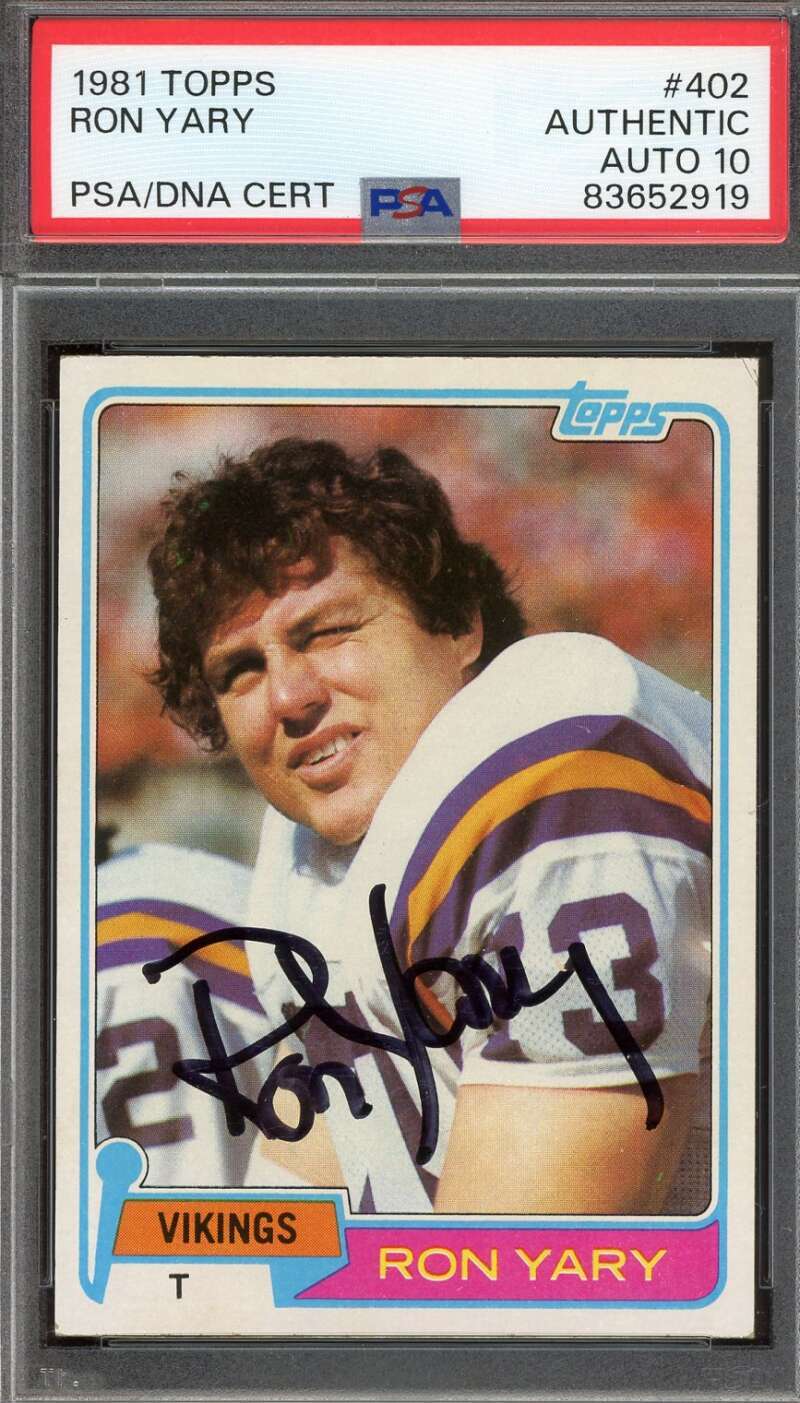 Ron Yary Gem Mint 10 PSA DNA Signed 1981 Topps Autograph
