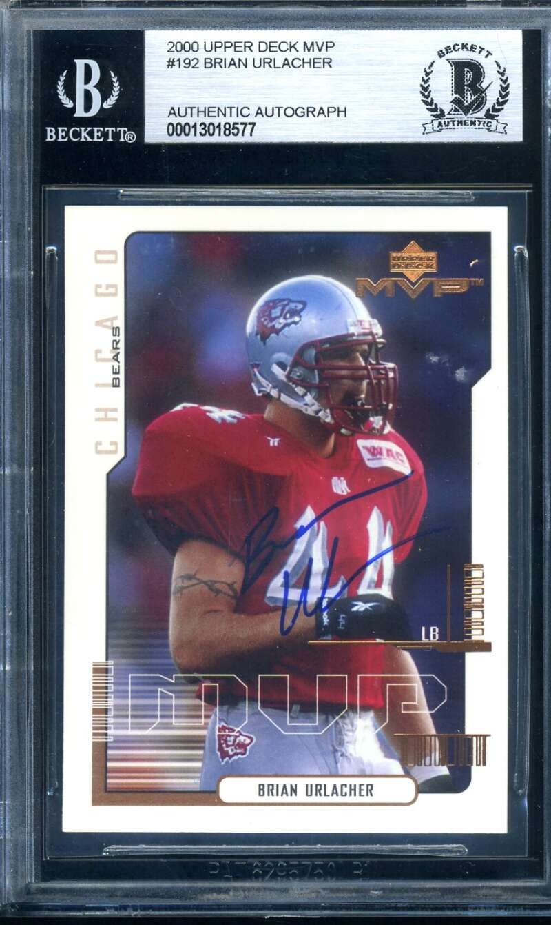 Brian Urlacher BAS Beckett Coa Signed 2000 Upper Deck MVP Rookie Autograph