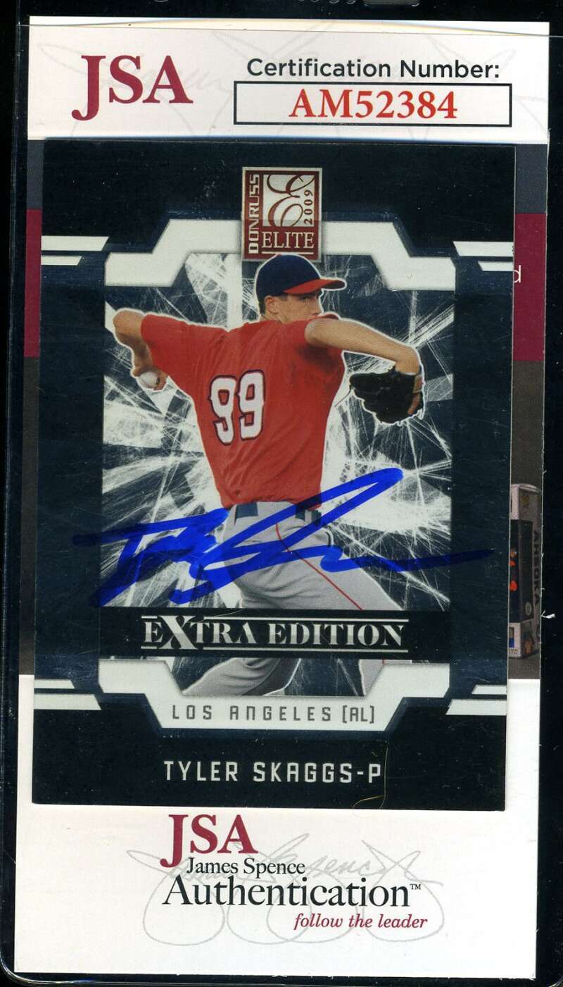 Tyler Skaggs JSA Coa Signed 2009 Donruss Elite Extra Rookie Autograph