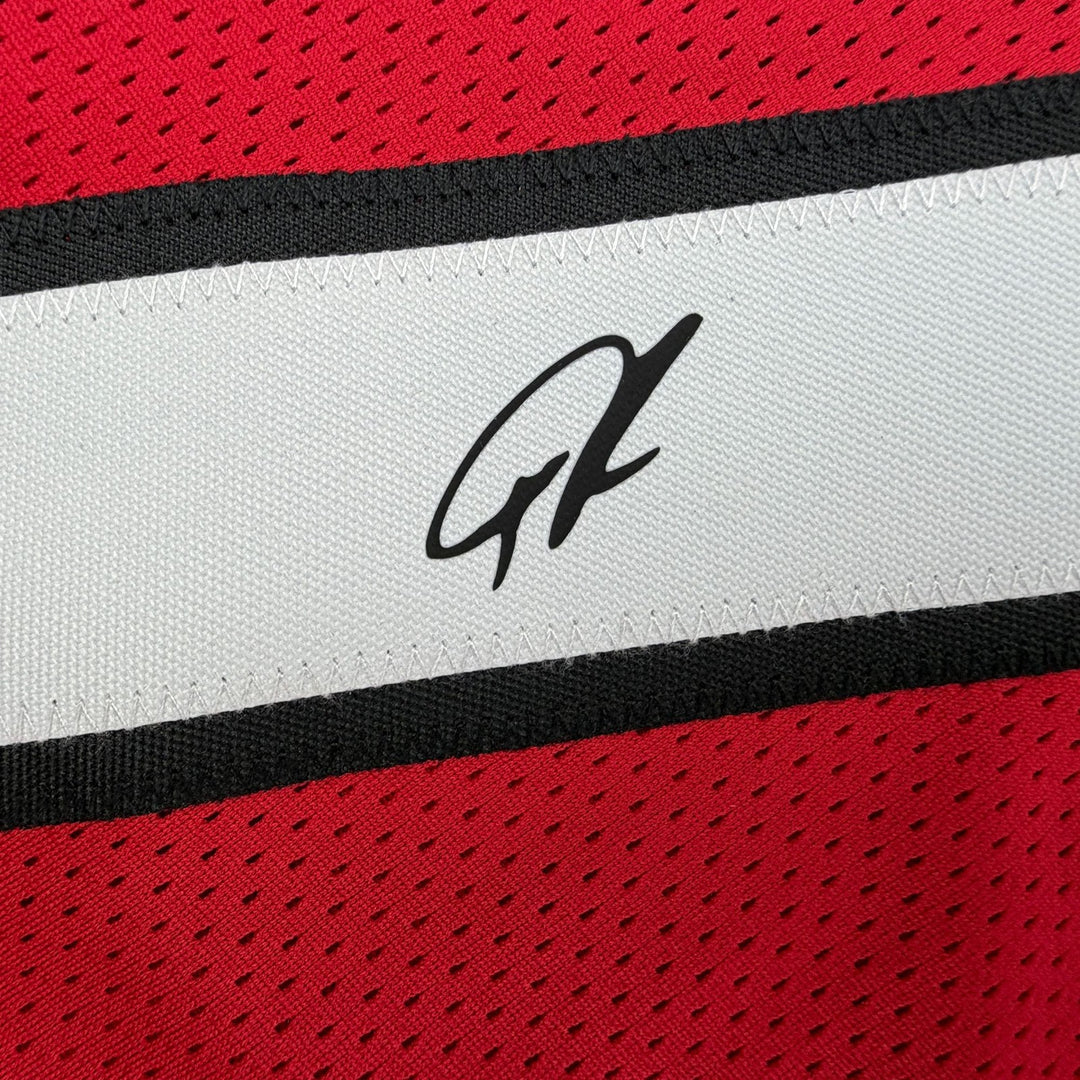 Facsimile Autographed Giannis Antetokounmpo Miami Red Reprint Jersey XL