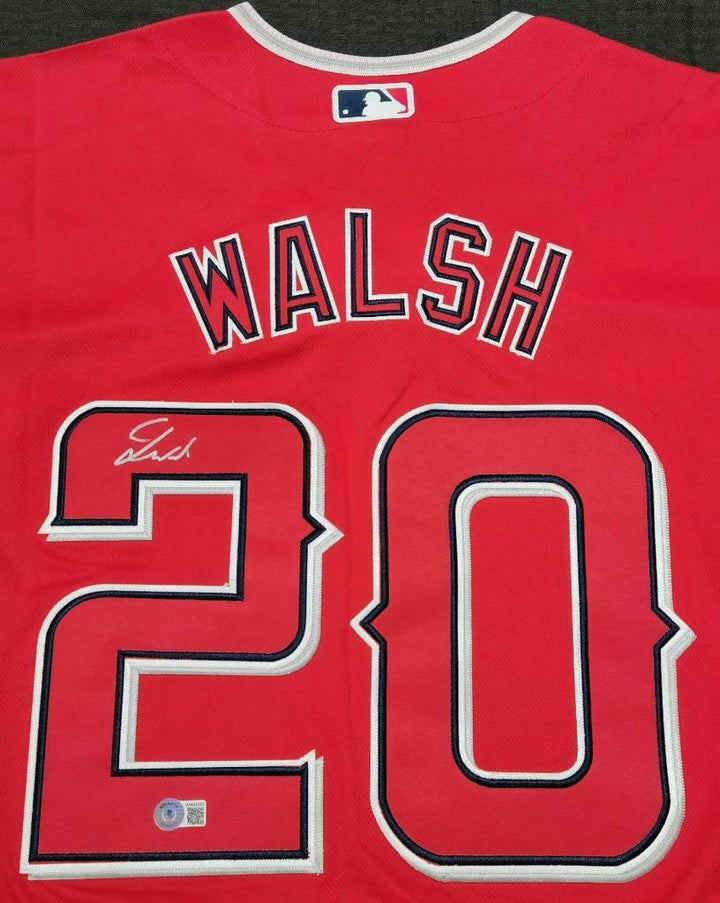 Jared Walsh signed Red Los Angeles Angels Jersey autograph ~ BAS Beckett Witness
