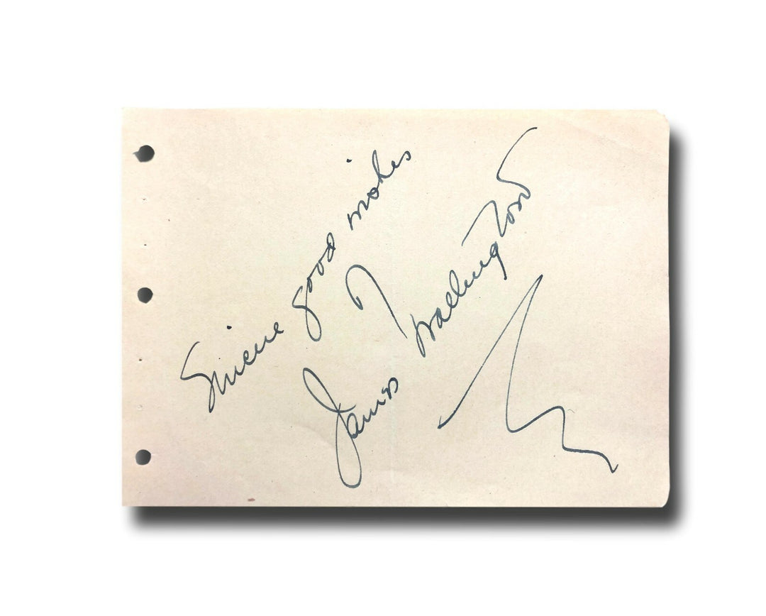 James Wallington Hand Signed Album Page Cut JSA COA Autograph Radio