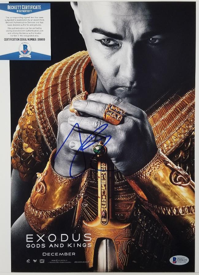 JOEL EDGERTON Signed EXODUS Gods and Kings 11x17 Poster Auto ~ Beckett BAS COA