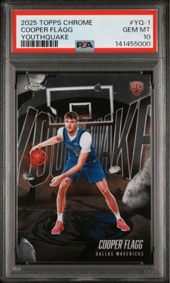 Graded 2025 Topps Chrome Cooper Flagg #YQ1 Youthquake Rookie Card PSA 10