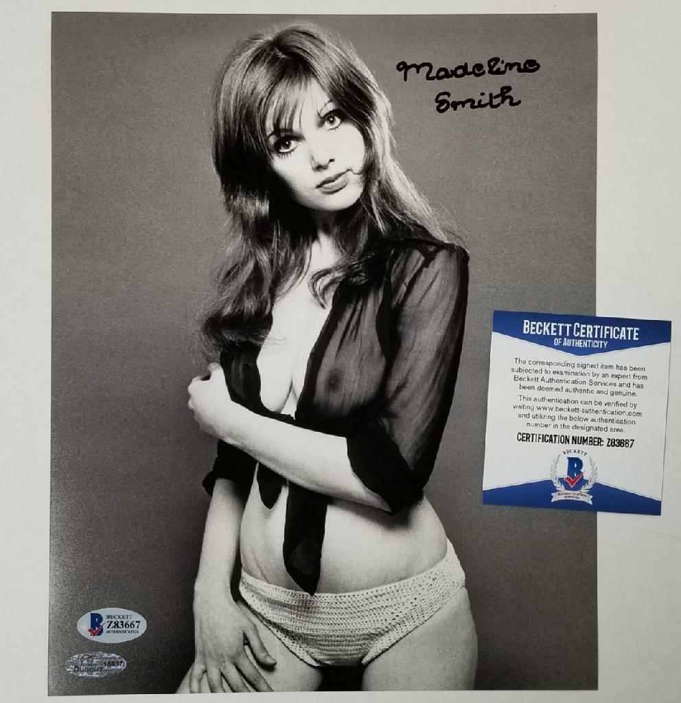 James Bond girl Madeline Smith signed Miss Caruso 8x10 Photo ~ Beckett BAS COA