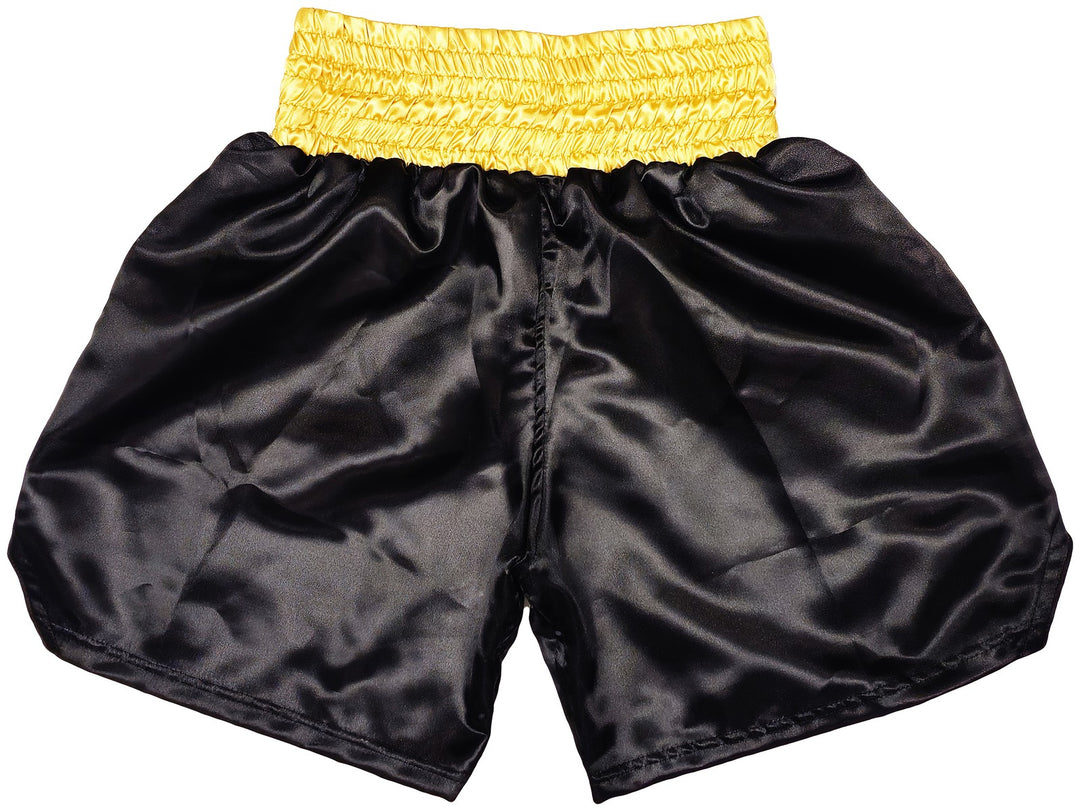 Floyd Mayweather Jr. Signed Black & Gold Boxing Trunks Beckett BAS Witness